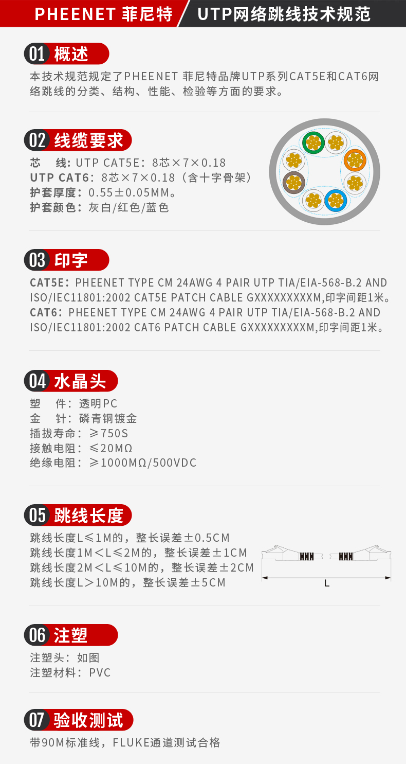 超五类网络跳线技术规范